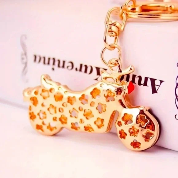 Motorcycle Rhinestone Keychain - Picture 2 of 3